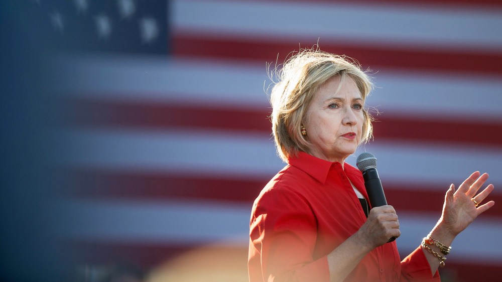 Democratic presidential candidate Hillary Clinton speaks to guests at a campaign event on Nov. 3, 2015 in Coralville, Iowa. (Photo by Scott Olson/Getty)
