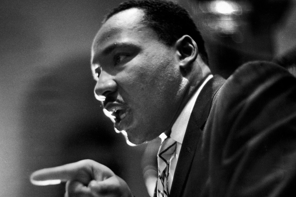 The Reverend Martin Luther King Jr delivers a speech. (Paul Schutzer/Time & Life Pictures/Getty Images)