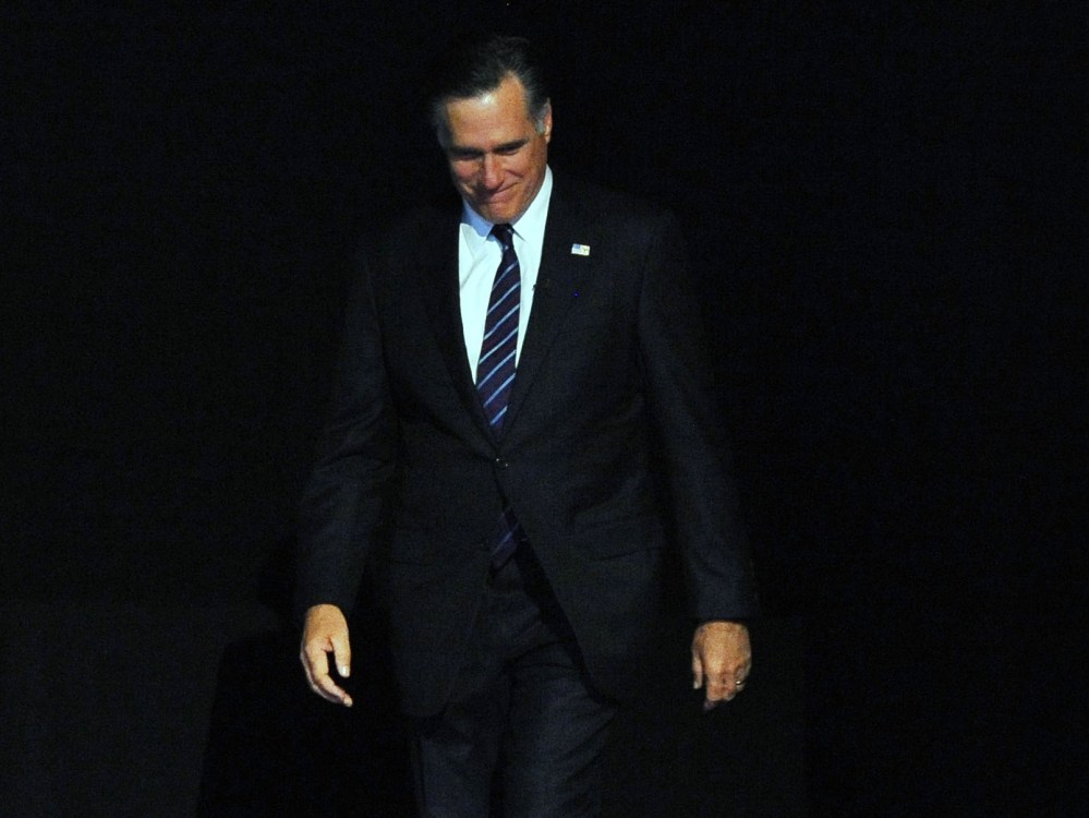 Republican presidential candidate Mitt Romney's friends have been rapidly dropping off on Facebook.(Photo by AFP PHOTO/Emmanuel Dunand/Getty Images)