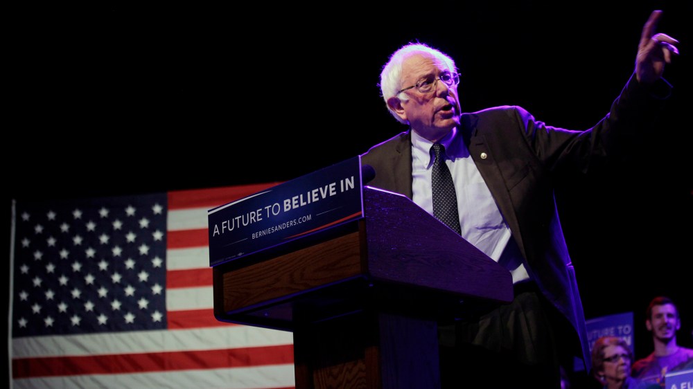 Democratic Presidential candidate Senator Bernie Sanders (I-Vt) speaks at a event March 30, 2016 in Madison, Wis. (Photo by Darren Hauck/Getty)