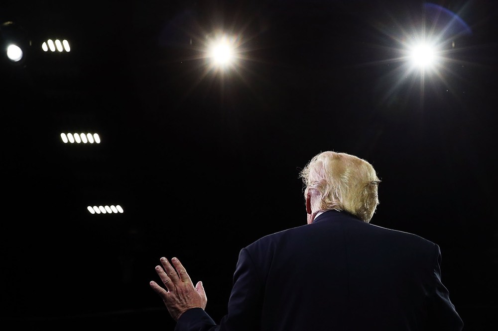 Presumptive Republican presidential candidate Donald Trump speaks at a rally in Fresno on May 27, 2016 in Fresno, Calif. (Photo by Spencer Platt/Getty)