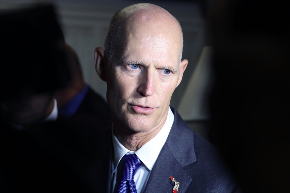 Florida Gov. Rick Scott (R), speaks to the media after a meeting with meeting with House Congressional members on Capitol Hill, Sept. 14, 2016 in Washington, D.C. (Photo by Mark Wilson/Getty)