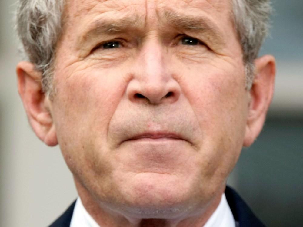 File Photo: U.S. President George W. Bush pauses as he makes a statement on the election results at the Rose Garden of the White House November 5, 2008 in Washington, DC. Bush congratulated President-elect Barack Obama on his win of the presidential...