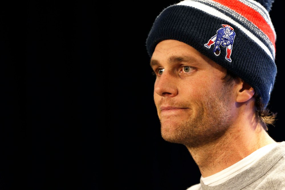 New England Patriots quarterback Tom Brady talks to the media at Gillette Stadium on Jan. 22, 2015 in Foxborough, Mass. (Photo by Greg M. Cooper/USA Today Sports/Reuters)