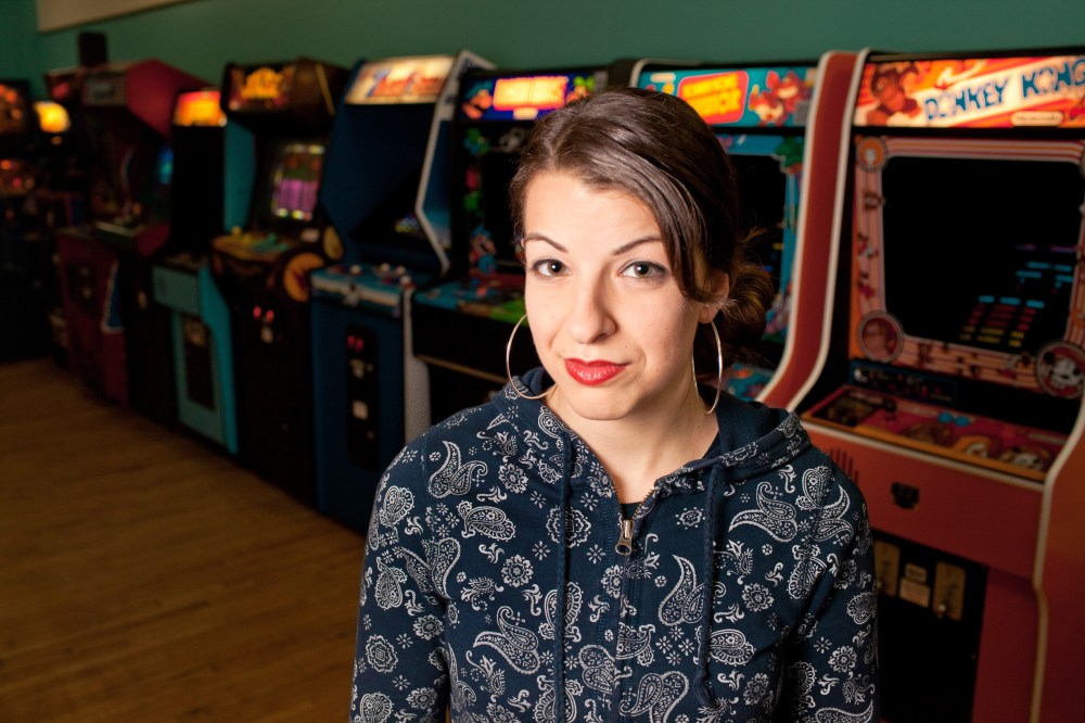 Anita Sarkeesian at The Rusty Quarters Retro Arcade and Museum in Minneapolis, Minn. in Jan. 2013.