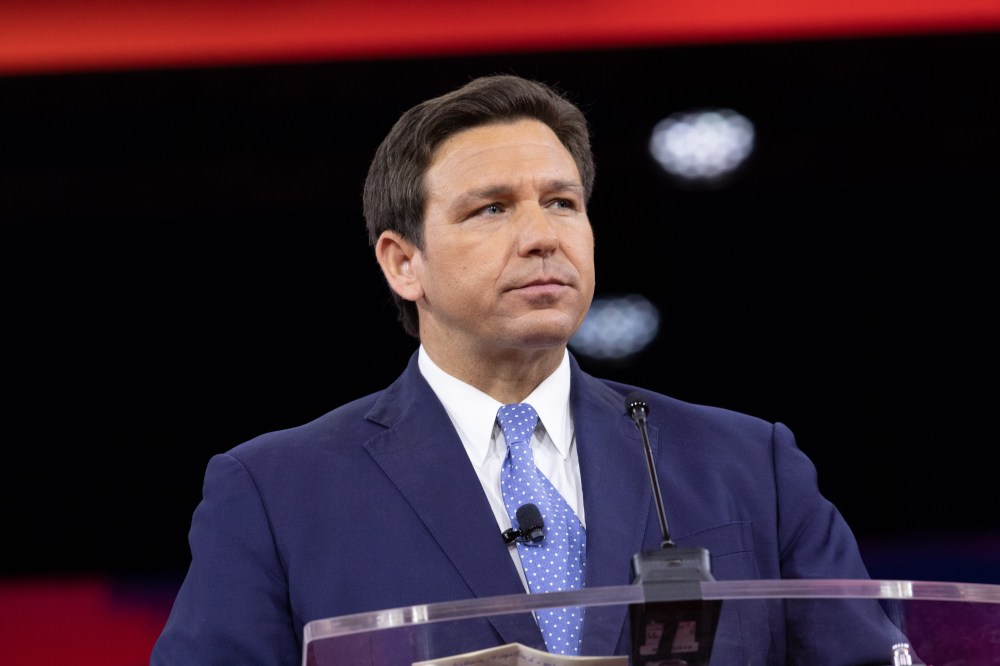Florida governor Ron DeSantis speaks during the Conservative Political Action Conference (CPAC) in Orlando, Fla. on Feb. 24.