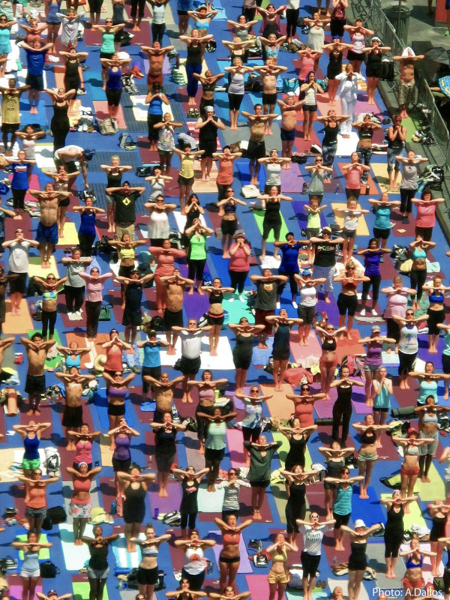 Yoga in Times Square