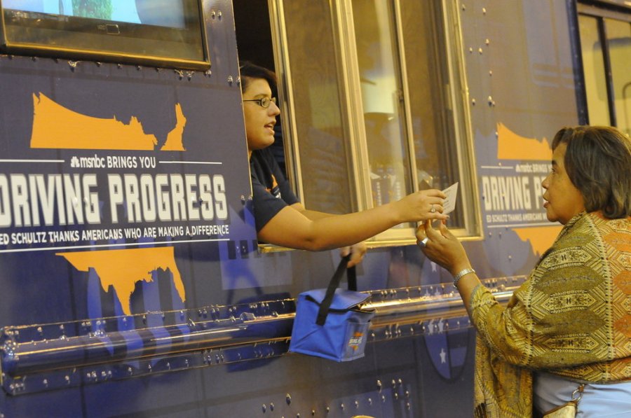 The truck provided food for volunteers at the New Orleans clinic