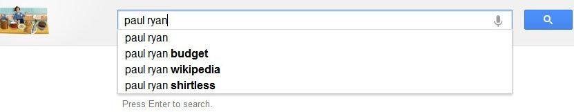 Google recommends Paul Ryan... shirtless?