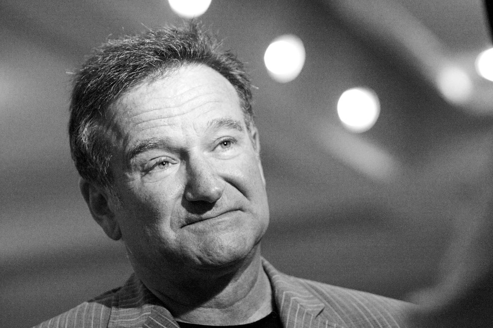Actor Robin Williams speaks to reporters at a press conference for "Campaign For a New G.I. Bill" in Beverly Hills, Calif. on Sunday, June 22, 2008.