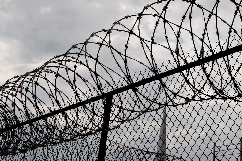 A view of barbed wire at the Louisiana State Penitentiary.
