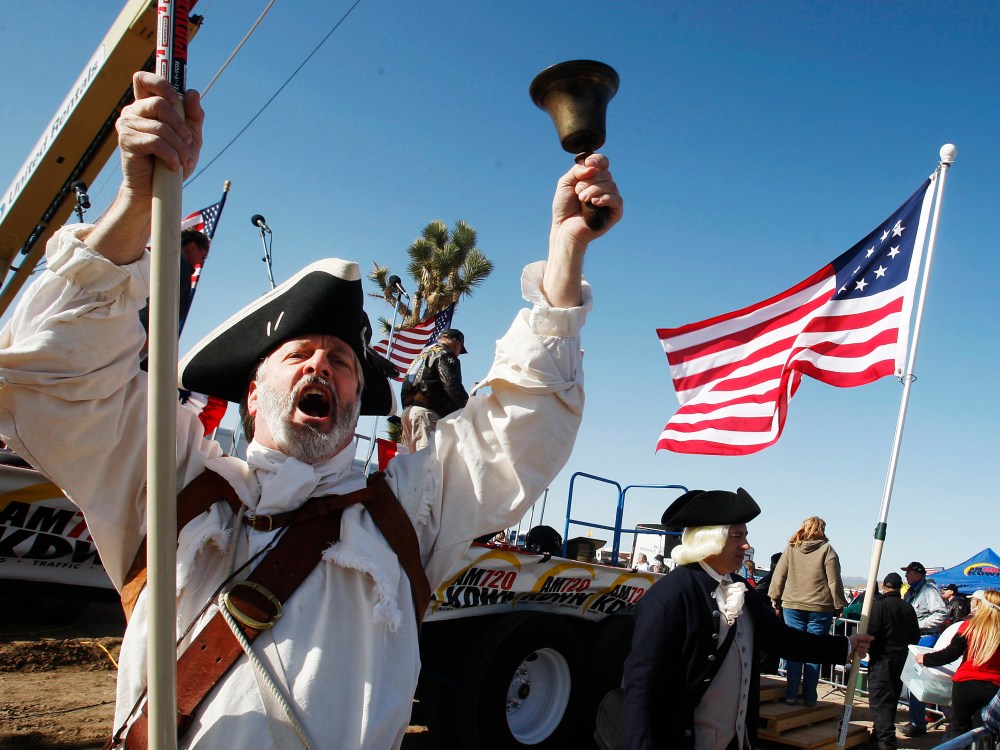 A Tea Party rally in the desert outside Searchlight, Nev. Saturday, March 27, 2010.