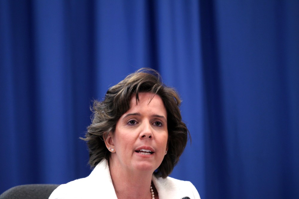 Jennifer Horn is pictured as she takes part in a forum while running for New Hampshire's 2nd Congressional District on August 12, 2010 in Nashua, N.H. (Photo by Cheryl Senter/AP)