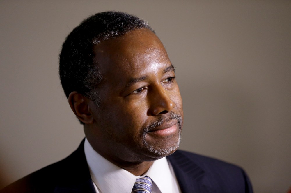 Republican presidential candidate Ben Carson speaks during a campaign event at the University of Iowa, Jan. 29, 2016 in Iowa City, Ia. (Photo by Chris Carlson/AP)