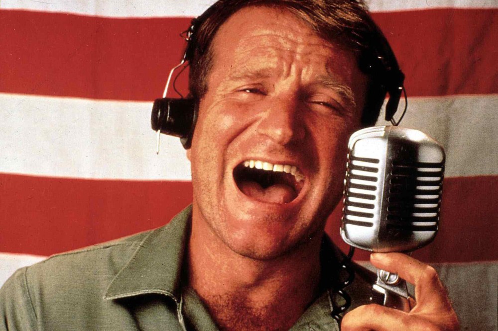 Robin Williams in a still from "Good Morning Vietnam."