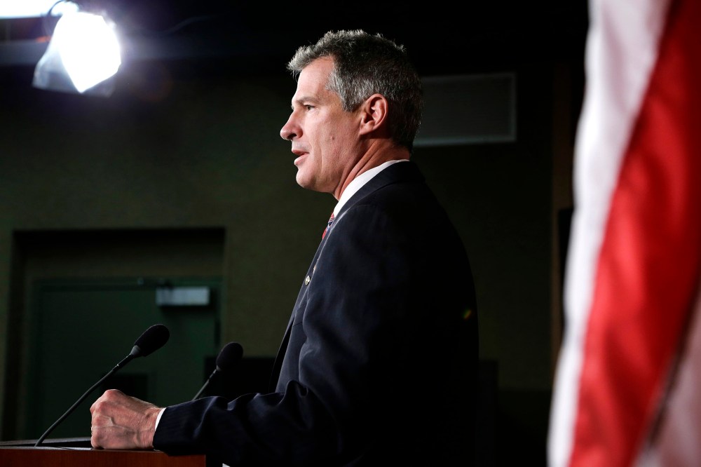 Sen. Scott Brown speaks on Capitol Hill, Nov. 13, 2012.