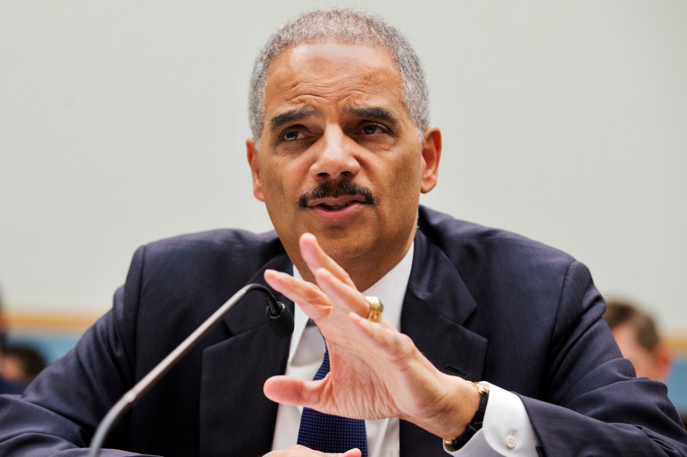 Attorney General Eric Holder testifies on Capitol Hill in Washington, April 8, 2014.