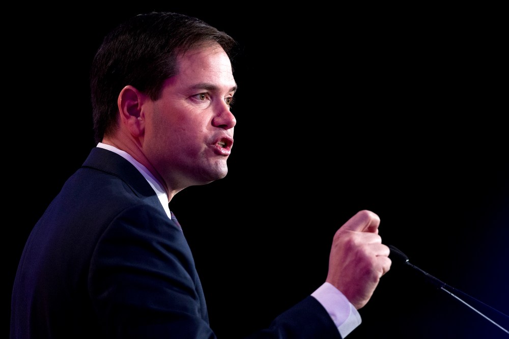 Sen. Marco Rubio, R-Fla., speaks at an event in Washington, D.C., March 10, 2015. (Photo by Pablo Martinez Monsivais/AP)