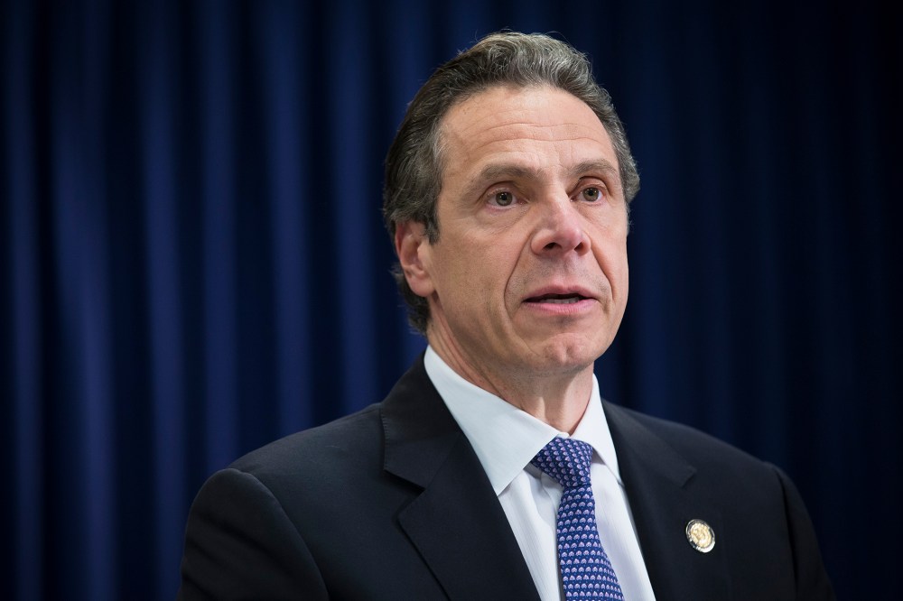 New York State Governor Andrew Cuomo speaks during a news conference, April 17, 2014, in New York, N.Y.