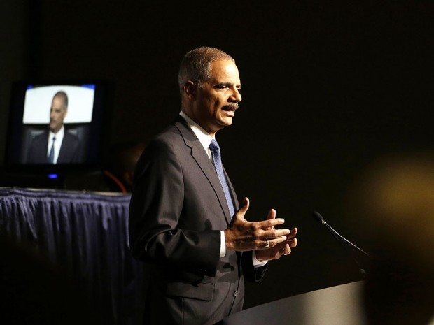 United States Attorney Gen. Eric Holder speaks to the American Bar Association Annual Meeting Monday, Aug. 12, 2013, in San Francisco. (Eric Risberg/AP)