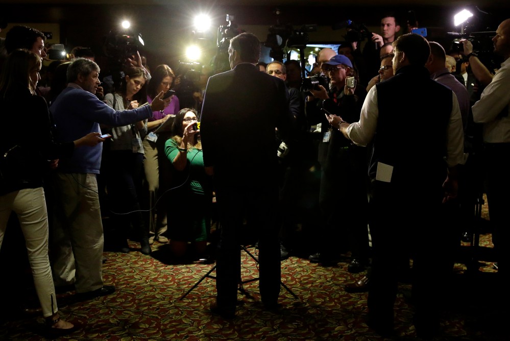 Republican presidential candidate, Sen. Ted Cruz, R-Texas, speaks at a news conference before the Lincoln Day dinner at the Meadows Club, March 11, 2016, in Rolling Meadows, Ill. (Photo by Nam Y. Huh/AP)