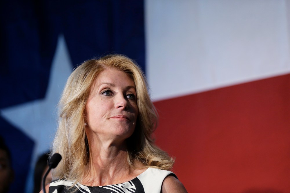 Texas democratic gubernatorial candidate Wendy Davis speaks during a stop at Palo Alto College, Aug. 26, 2014, in San Antonio, Texas.s