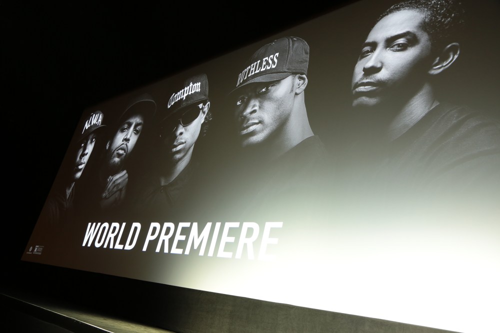 A view as Universal presents the "Straight Outta Compton" World Premiere at the Microsoft Theatre L.A. Live on Aug. 10, 2015. (Photo by Alex J. Berliner/ABImages/AP)