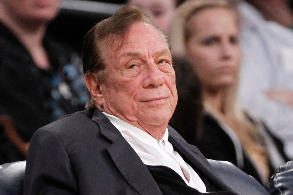 Los Angeles Clippers owner Donald Sterling watches the Clippers play the Los Angeles Lakers during an NBA preseason basketball game in Los Angeles on Dec. 19, 2011.
