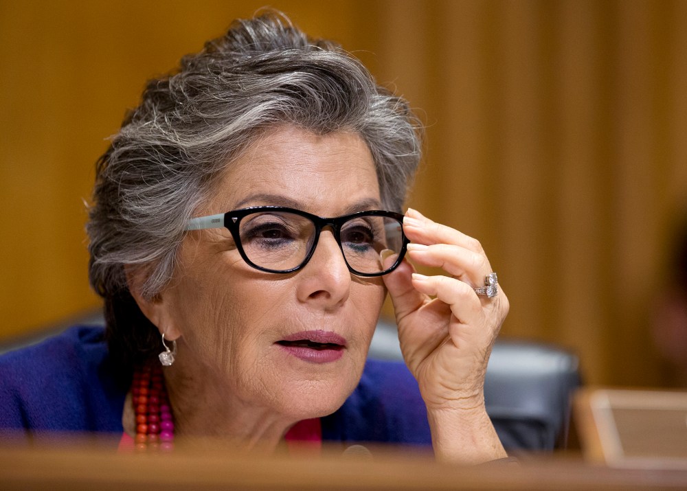 Sen. Barbara Boxer, D-Calif. speaks on Capitol Hill in Washington, July 15, 2015. (Photo by Manuel Balce Ceneta/AP)