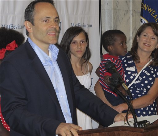 Matt Bevin, the man who scares Sen. Mitch McConnell more than anyone else.(AP Photo/Roger Alford)