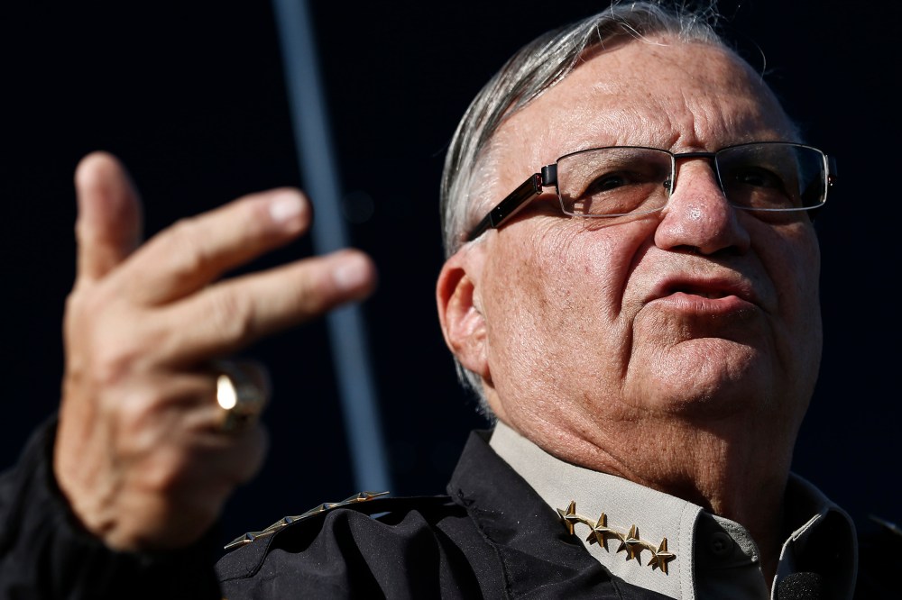 Maricopa County Sheriff Joe Arpaio speaks with the media in Phoenix, Jan. 9, 2013. (Photo by Ross D. Franklin/AP)
