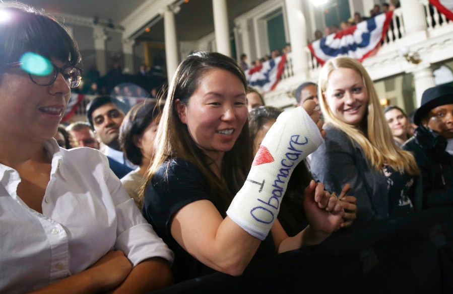 Cathey Park, from Cambridge, Mass., shows the words 