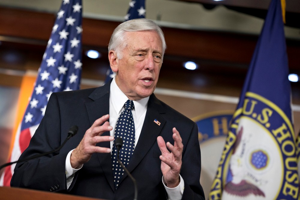 In this Dec. 5, 2013 file photo House Minority Whip Steny Hoyer of Md. speaks during a news conference on Capitol Hill in Washington.