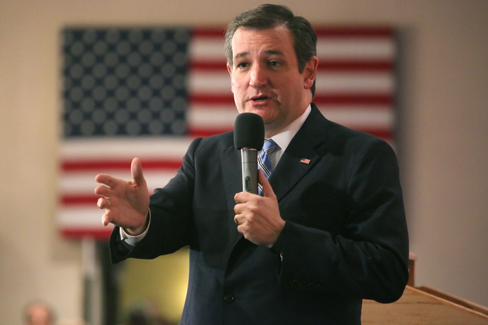 U.S. Sen. Ted Cruz speaks as The Milwaukee County Republican Party hosted a dinner at Serb Hall on April 1, 2016. (Photo by Mike De Sisti/Milwaukee Journal Sentinel/AP)