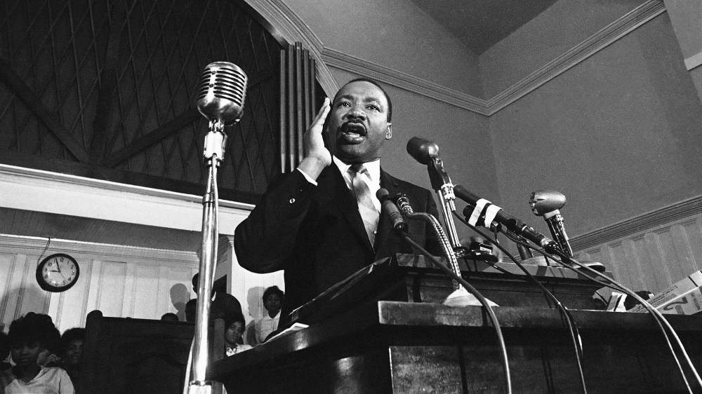 Martin Luther King speaks in Atlanta in 1960. (Photo by AP)