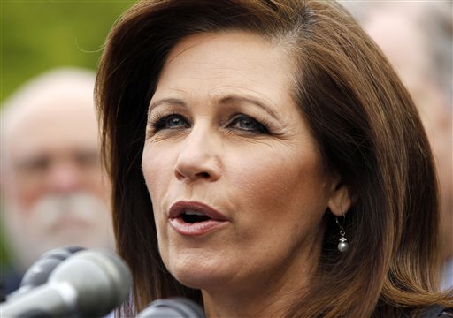 We won't have Michele Bachmann to kick around any more.  (AP Photo/Molly Riley, File)