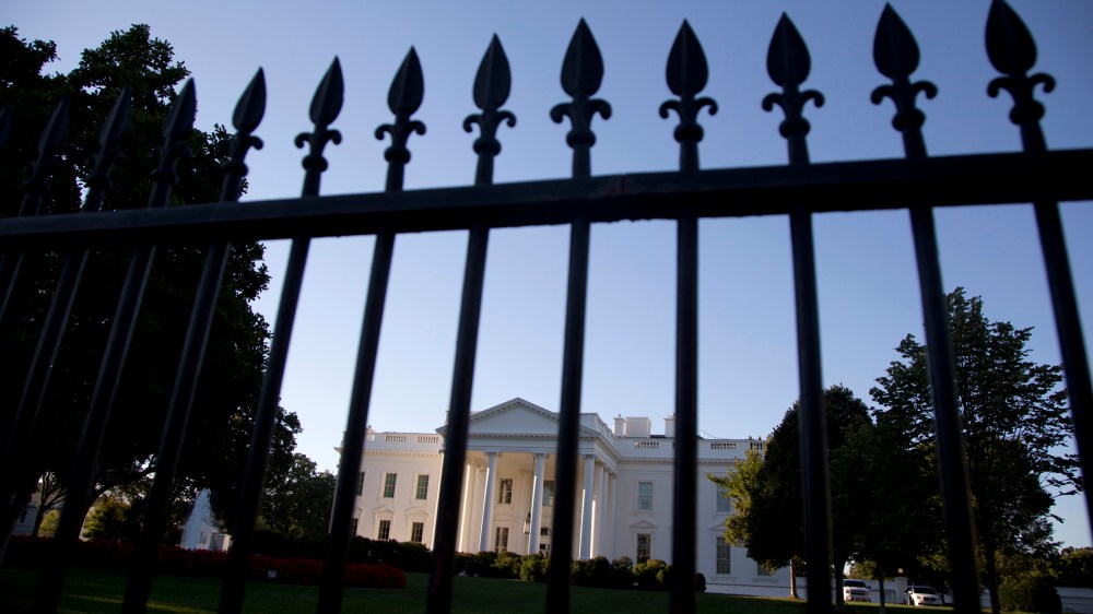 The perimeter fence along Pennsylvania Avenue outside the White House is seen in Washington, D.C., Sept. 22, 2014.  (Photo by Carolyn Kaster/AP)