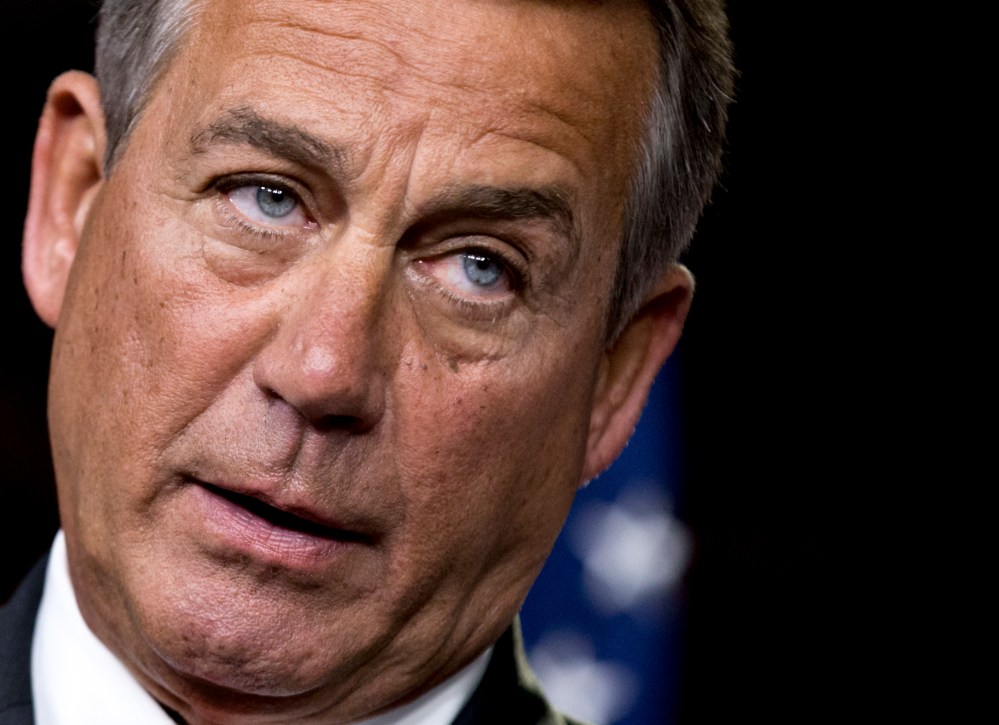 After private talks with Treasury Secretary Timothy Geithner on the fiscal cliff negotiations, House Speaker John Boehner said no substantive progress has been made between the White House and the House in the past two weeks. (AP Photo/J. Scott...