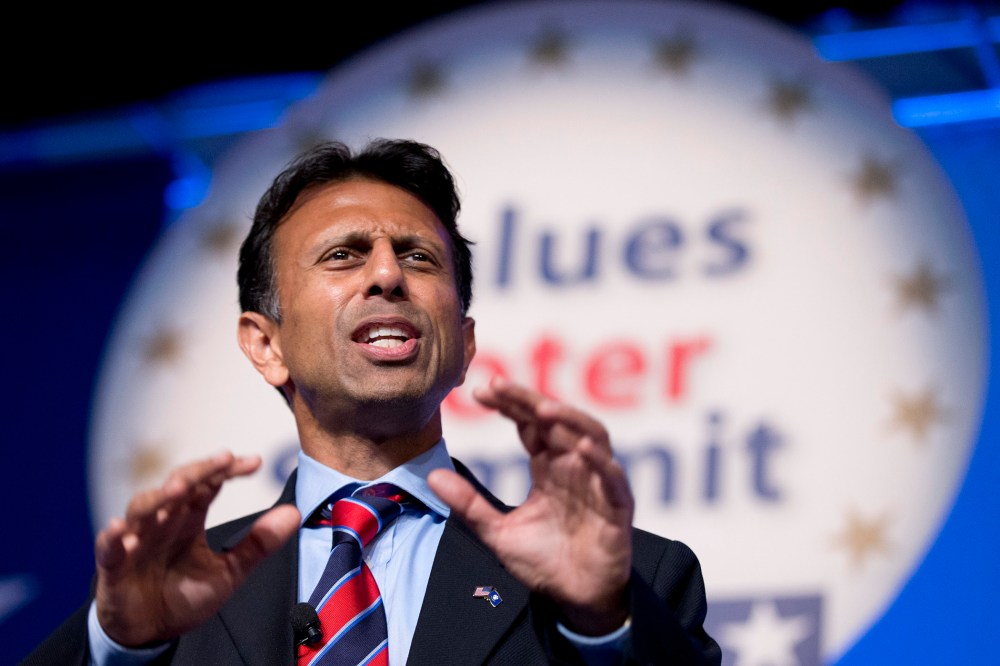 Louisiana Gov. Bobby Jindal, R-La., speaks at the 2014 Values Voter Summit in Washington, Friday, Sept. 26, 2014.