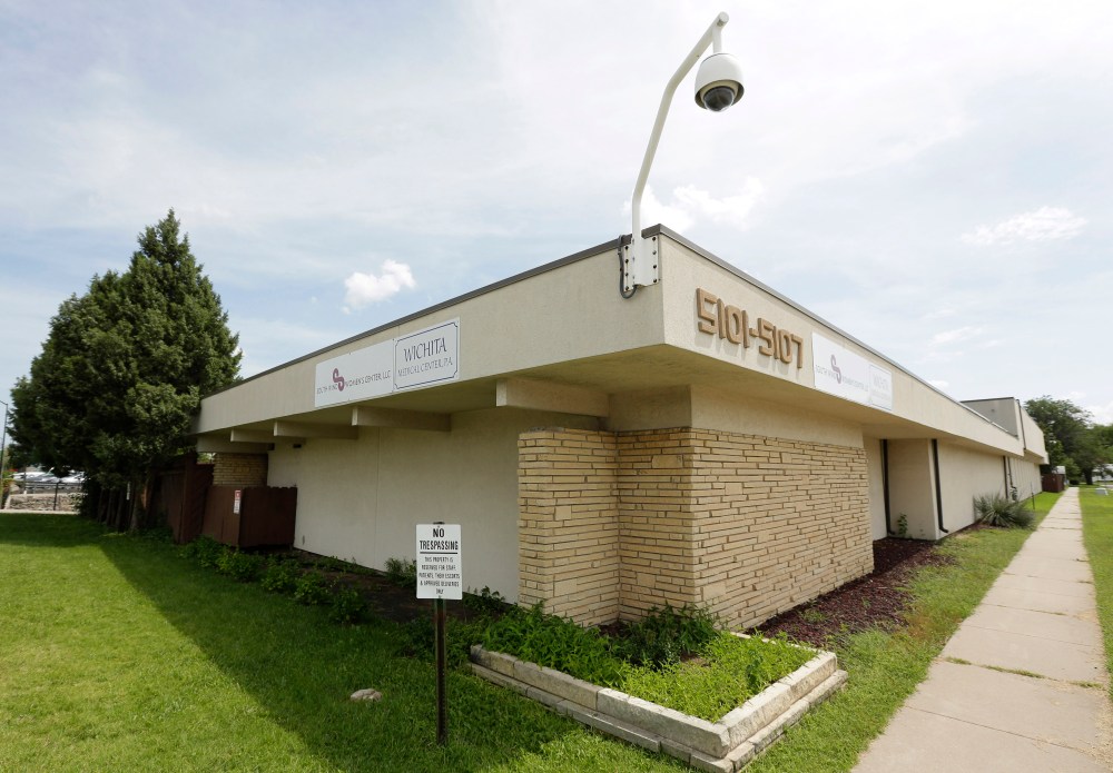 A security camera outside South Wind Women's Center in Wichita, Kansas, Aug. 23, 2013. Reopened in April 2013, the clinic was closed four years earlier after its owner, Dr. George Tiller, was killed.
