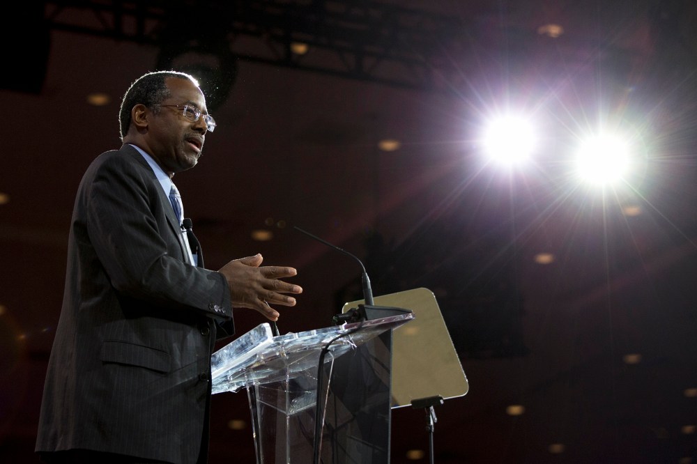 Ben Carson speaks during the Conservative Political Action Conference (CPAC) in National Harbor, Md., Feb. 26, 2015. (Photo by Carolyn Kaster/AP)