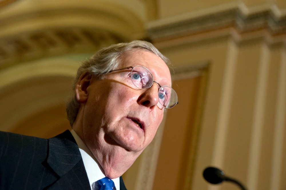 Senate Minority Leader Mitch McConnell, R-Ky., last week. (Photo by J. Scott Applewhite/AP)