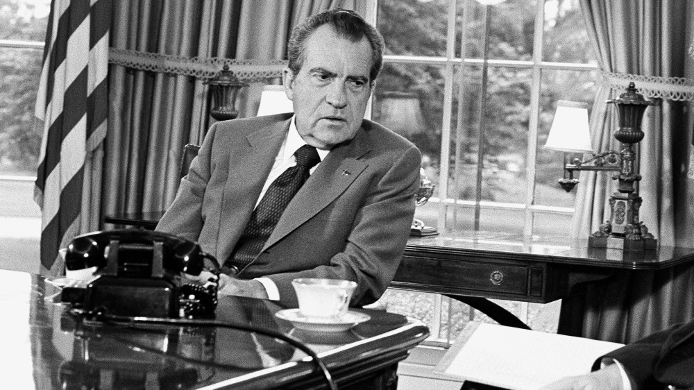 President Richard Nixon is pictured at the White House in Washington, D.C., Oct. 8, 1973. (Photo by Harvey George/AP)