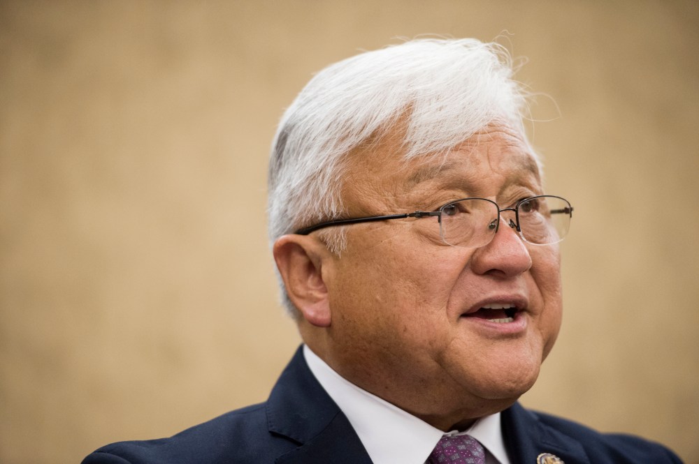 Rep. Mike Honda, D-Calif., holds a news conference with Vietnam veterans and their families to introduce the "Toxic Exposure Research and Family Support Act of 2014" on June 10, 2014. (Photo By Bill Clark/CQ Roll Call via AP)