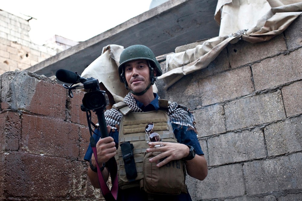 Journalist James Foley is seen in Aleppo, Syria, Nov. 2012.