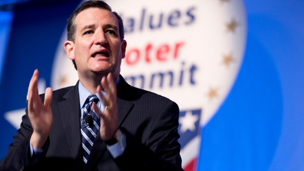 Sen. Ted Cruz, R-Texas speaks at the 2014 Values Voter Summit in Washington, Friday, Sept. 26, 2014. (Photo by Manuel Balce Ceneta/AP)