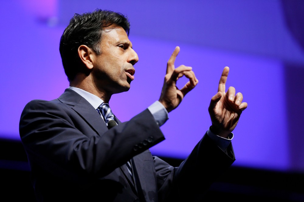 Louisiana Gov. Bobby Jindal speaks during The Family Leadership Summit, Aug. 9, 2014, in Ames, Iowa.