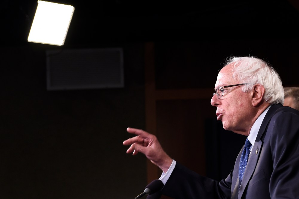 Sen. Bernie Sanders, I-Vt., speaks during a news conference on Capitol Hill in Washington, D.C., July 24, 2014. (Photo by AP)