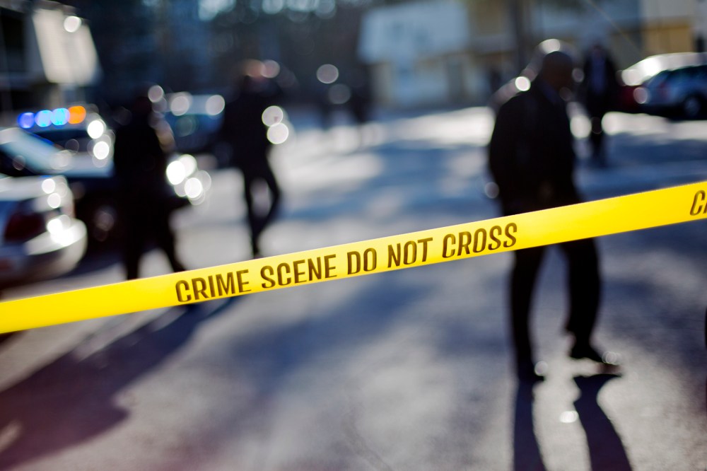 Crime scene tape blocks of an area. (David Goldman/AP)