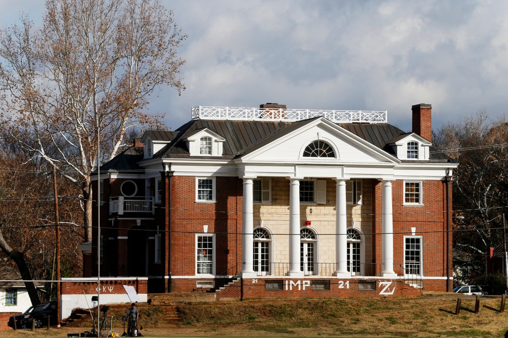 The Phi Kappa Psi fraternity house at the University of Virginia in Charlottesville, Va., Nov. 24, 2014. (Photo by Steve Helber/AP)